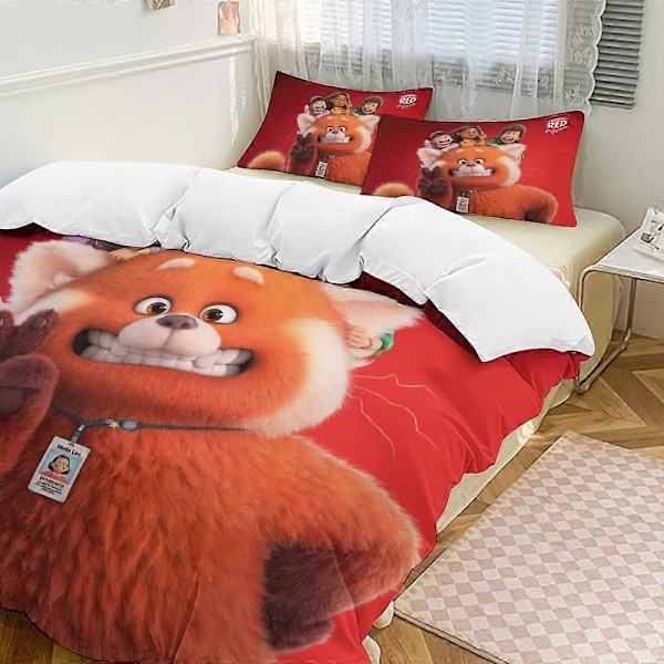 x19 Rødmer 3-delt sengetøysett Varmt og komfortabelt mykt dynetrekk sengesett med 1 dynetrekk og 2 putetrekk for soverom b19 135x200cm 53x78in