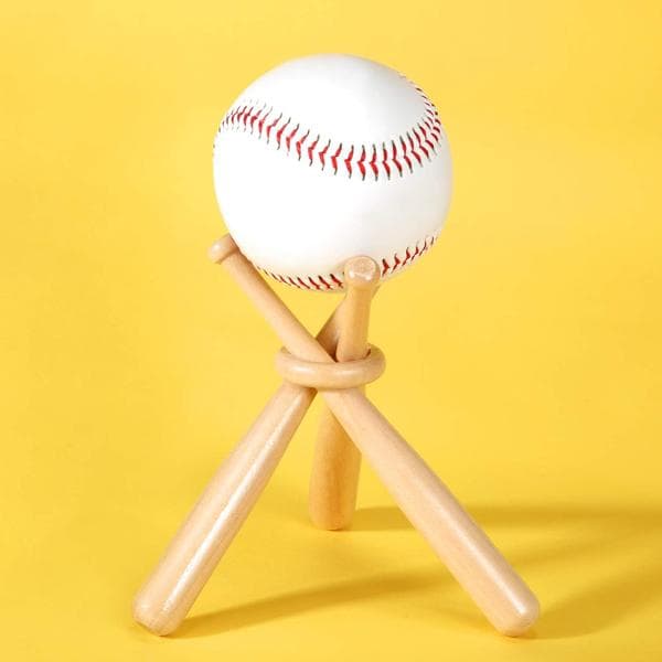 Baseball display stand, ball display, wooden display table, solid round wooden dowel, for baseball enthusiasts (baseball not included)