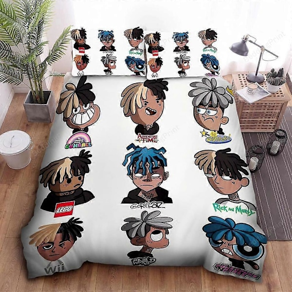v4923 Lakanat Xxxtentacion Eri Sarjakuvahahmoissa Pussilakanasetti Lakanat IU4923 135x200cm 53x78in