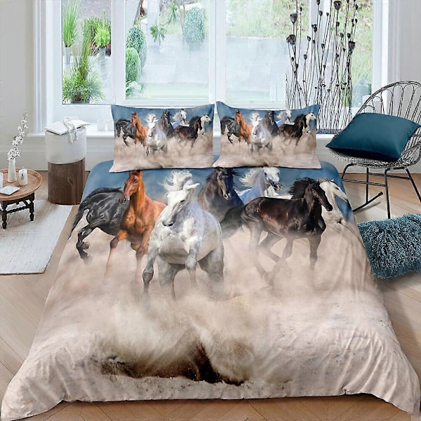 v4869 Lakanat Pussilakana Hengittävä Tyynyliina Hevosaiheiset Eläin Lakanat IU4869 200x200cm 78x78in