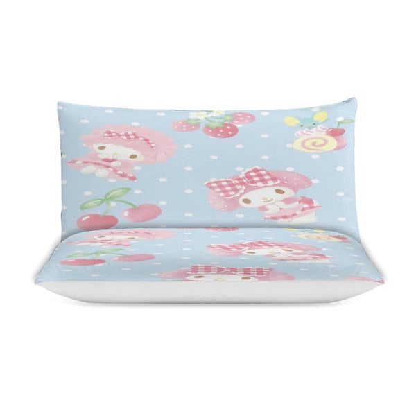 v1219 Sanrio Täcke Set Tjockt Mjukt 3-delars Sängklädesset Året Runt Täcke med 2 Örngott för Vuxna Kvinnor Flickor Tonåringar Hem Rum Inredning io1219 135x200cm 53x78in