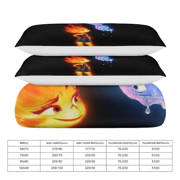 x118 Elemental 3-delars Sängklädesset Varmt och Bekvämt Mjukt Påslakanset med 1 Påslakan och 2 Örngott för Sovrum b118 200x200cm 78x78in