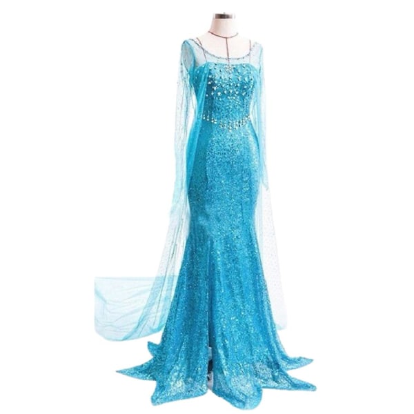 Prinsessa Elsa -mekko Naisten Cosplay-juhlamekko Tyylikäs pukeutuminen Halloween-mekko Lahjat XL