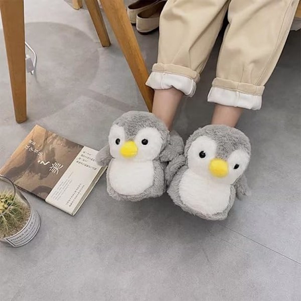 Naisten Tossut Söpöt Pingviini Eläintossut Grey