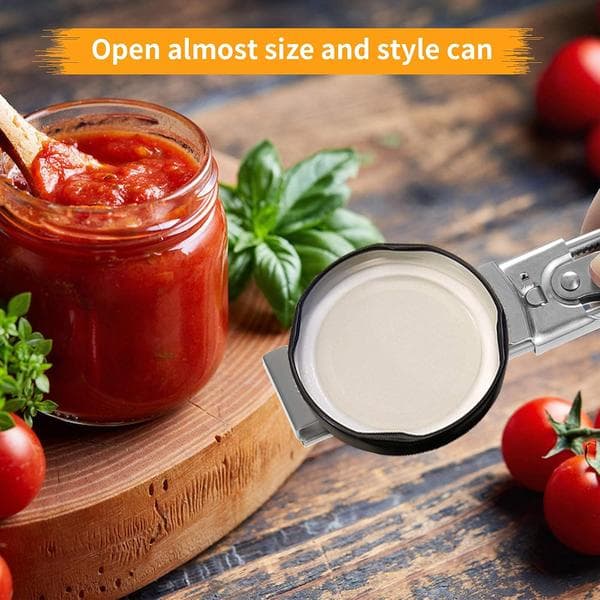 Adjustable Bottle Opener, Adjustable Multifunctional Side-Cutting Bottle Opener Manual Jar Kitchen Gadget, Silver