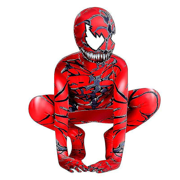 Superhelt Venom Carnage Spider-man Børns Drenge Halloween Cosplay Kostume Jumpsuit Red Venom 180CM