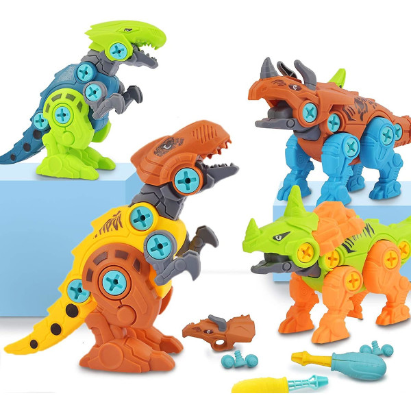 Ta isär Dinosaurieleksaker för pojkar Set Stam Inlärningsleksakskonstruktion 4-pack Dinos för barn