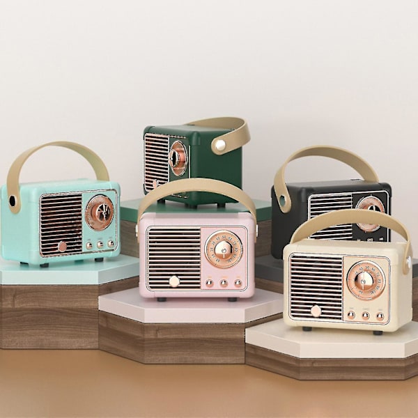 Bärbar musikspelare Mini Retro Uppladdningsbar Högtalare Radio Utomhus Resor Black