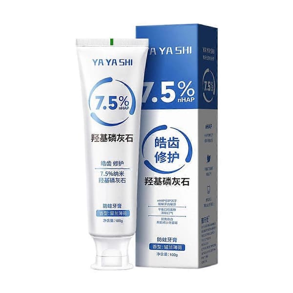 7,5 % Hydroxyapatit Tandpasta Fjerner Gule Tænder For Følsomme Pletter^| white 1pcs