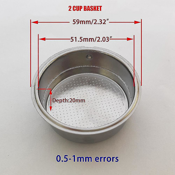 51 mm:n pohjaton kahvin uudelleenkäytettävä suodatin Portafilter Homix-pidikkeelle 60 mm 15-20 baaria espressolle Cof -xx-yuyu