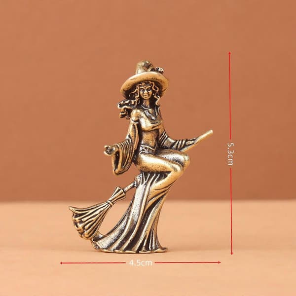 5,3 cm messing heksefigur Kreativ messingpynt til stuen