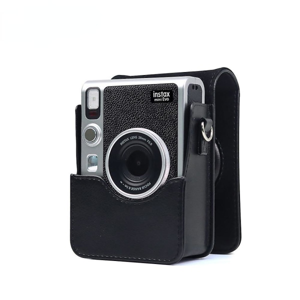 Polaroid läder cover mini evo förvaring case pu läder kamera skyddsväska digital fotografering case Black texture