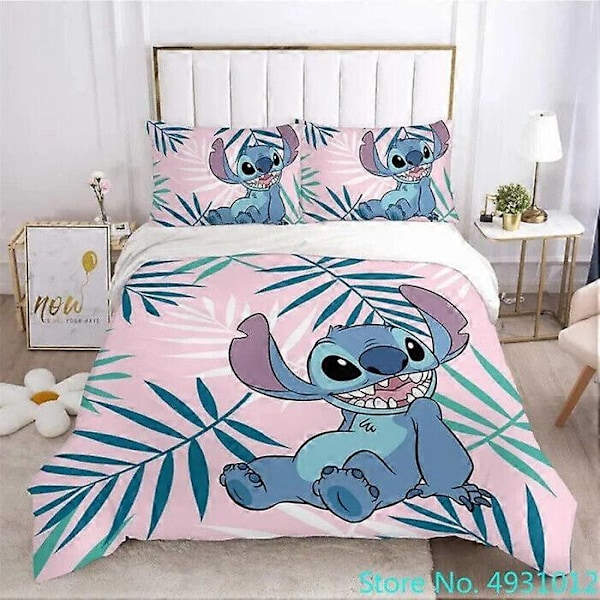 v4883 Sängkläder Lilo och Stitch Heminredning Sängset Tecknad Donna Örngott Mjuka Sängkläder Sänglakan IU4883 240x260cm 94x102in