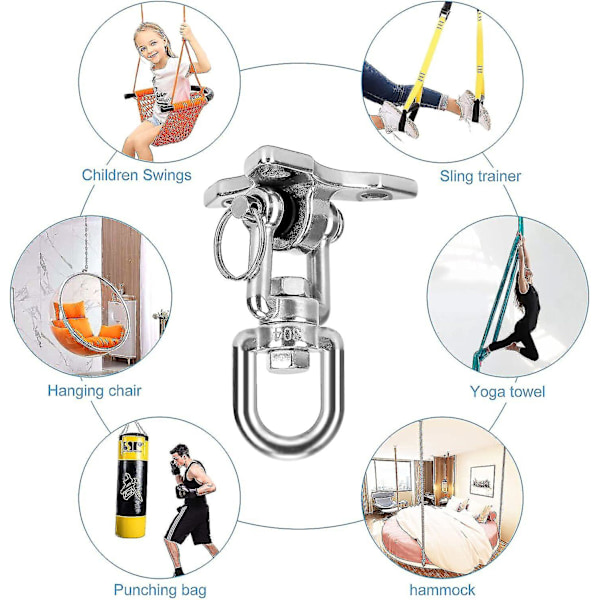 Takkrok Hängande Stol 360 Swivel Hook, Rostfritt Stål Yttre Stöd Upp Till 500kg För Takmontering Hängande Stol Hängmatta Yogaboxningssäck