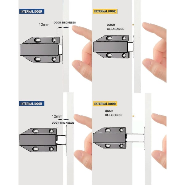 4 stk. Push Open skabslåge skabsmagnetlukker til skabsskuffe magnetisk låsesystem lås tryk dør dæmper sort
