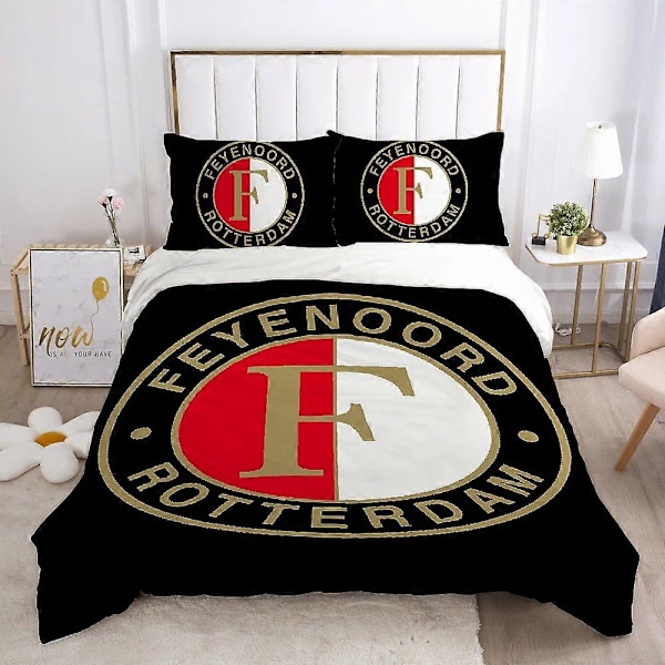 v161 Sängkläder Björnöverdrag Dubbelt Täcke Sängkläder Set Påslakan F-feyenoords fc Överdrag Queen Täcke Set Örngott Täcke 3-Delars B 200x200cm 78x78in