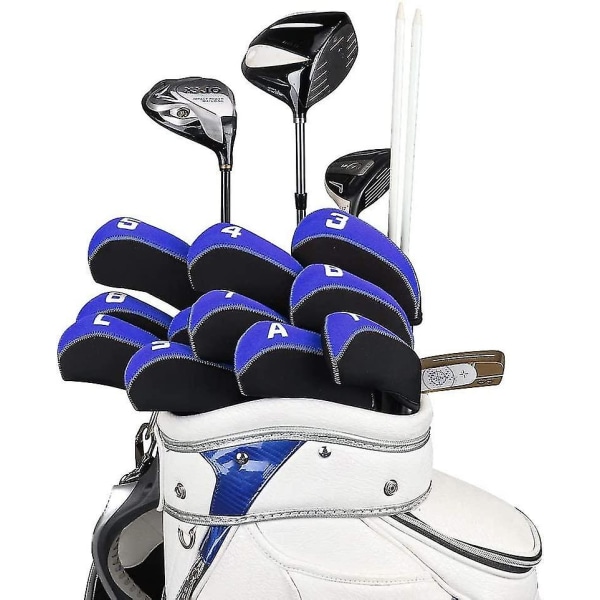 Craftsman Golf 11-delad/set neoprenjärnklubbsset med stor storlek. Lämplig för alla märken Callaway, Ping, Taylor Rade, Cobra, etc. Xinda Blue and Black