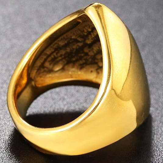 Rustfrit stål uregelmæssig form bjerg bakke pyramide form biker statement cocktail party ring