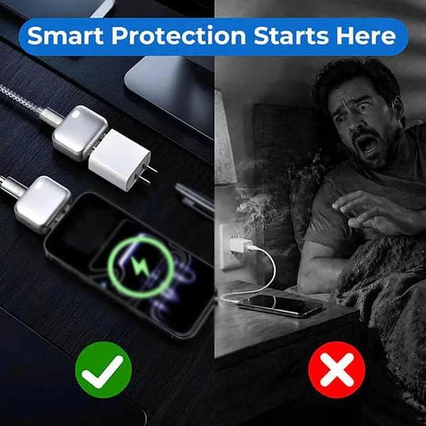 Stop Charge Smart Charger, Automatic Disconnect Charging Cable Protector, Fully Charged Eject Device, Overcharge Protection Adapter for Phone Tablet