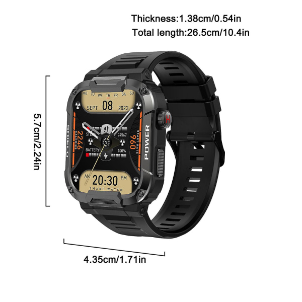 Gard Pro Ultra Smart Watch, Robust Military Fitness Watch, Vandtæt Støvtæt Black