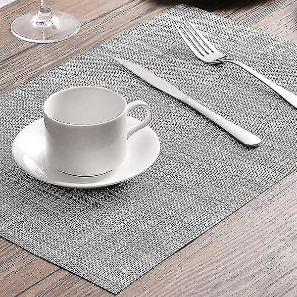 4 stk./sæt Fleksible Pladsemåtter Anti-scratch Rektangulære Elegante Vandtætte Kopunderlag Bordmåtter Køkkenartikler Jikaix Black
