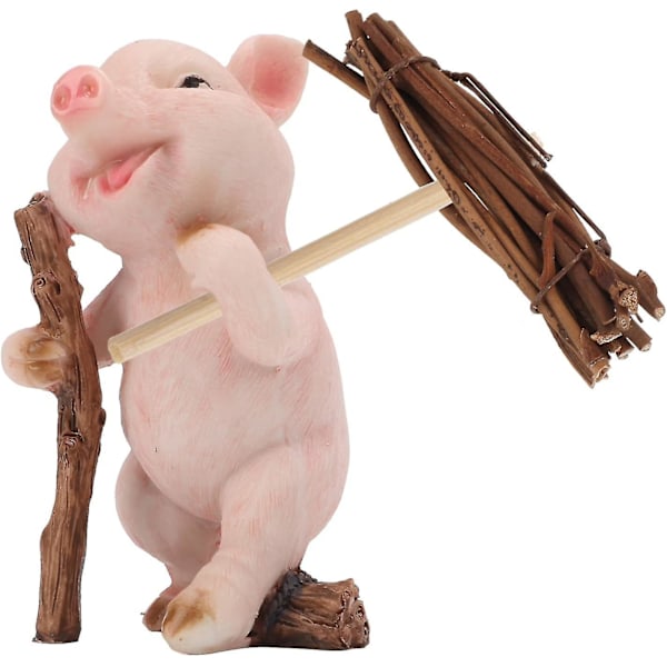 A Cute Little Pig Gift For Children From A Decorative Statue Of A Rural Style Back Firewood Pig Rack