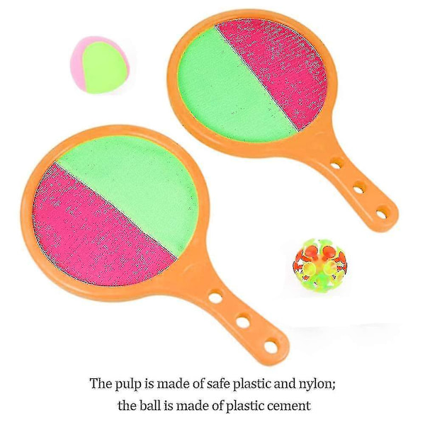 Orange Paddle Catch Ball Racket Set Sport Game Toys Toss Set Disc Paddle Tennis Game Sucker