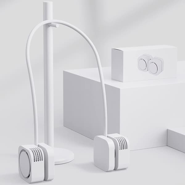Lille bærbar elektrisk ventilator, bladløs, ideel til studerende og udendørs sport.