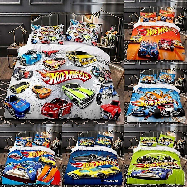 v5010 Sängkläder Hot Wheels Sängset Påslakan Örngott Presenter Sängkläder IU5010 240x260cm 94x102in