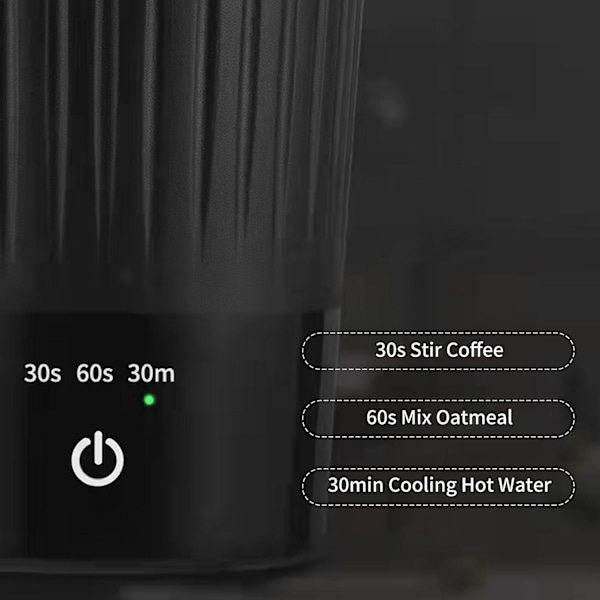 300 ml Självrörande Mugg med Lock 3 Hastigheter Automatisk Magnetisk Rörning Kaffe Koppen Elektrisk Rostfritt White