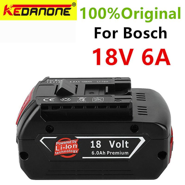 Huamade 18v 6000mah Batteri for Bosch 18v Backup Batteri Bærbar Erstatning Bat609 Bat619g Bosch Gds 250-li 6A