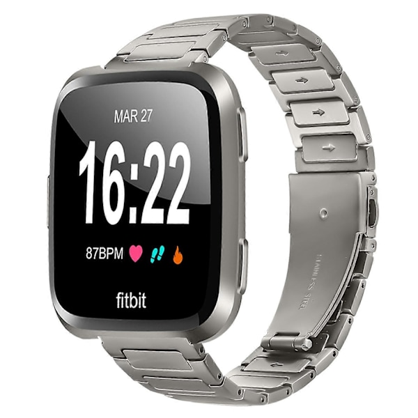 Metal Urremærke til Fitbit Versa 2 Versa Lite Versa Justerbar Urrem, Titanium