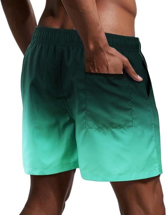 Badshorts för män, snabbtorkande strandshorts, surfshorts med nätfoder