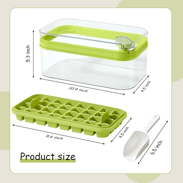 Isbitsform med lock och behållare, 2-pack för frys