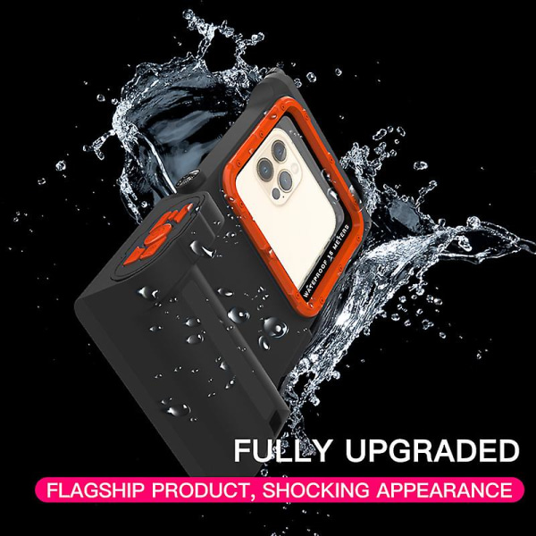 Universal Professionell Dykning Phone case Kompatibel med Iphone Samsung, 15m vattentätt djup Black