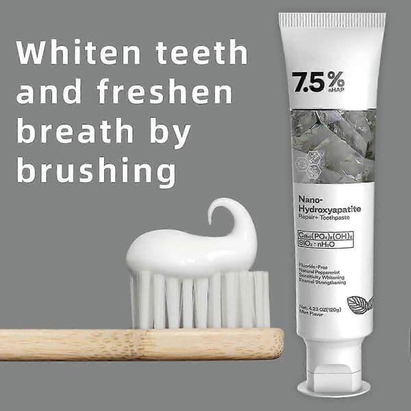 7,5 % nHAP Nano Hydroxyapatite Tannkrem Fluoridfri Emaljereparasjon Bleking Tannkrem, Cool Mint Frisk Pust 2pcs