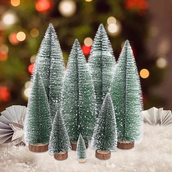 Joulukoriste Realistisen näköinen puinen pohja Haalistumaton eloisa väri 5 tyyliä erittäin simulaatio keinotekoinen mini joulukuusi kodin tarvikkeet E