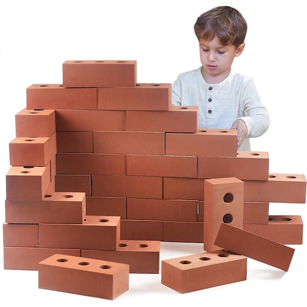 Bricks Building Role Play Toy, Life Size1.6*0.8*0.45cm Fake Pretend Foam Construction Blocks (100 Pack) gift for men/ women Gift for family SWHY