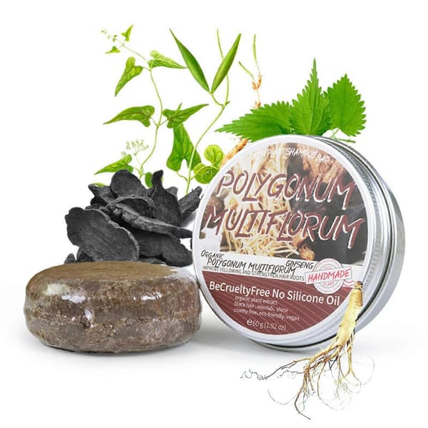 Polygonum Multiflorum Tvål Täcker Grå Bar Naturlig Essens Z4R6 Hår M9S9 brown 60g
