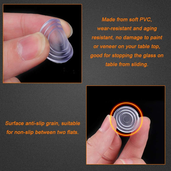 100 stycken Bordsbricka Glasgummi Anti-Slip Dash Mat Klar, Klart Glas Bordsskiva Stötfångare, Glas Bordsskiva Spacer Pad (2 storlekar)