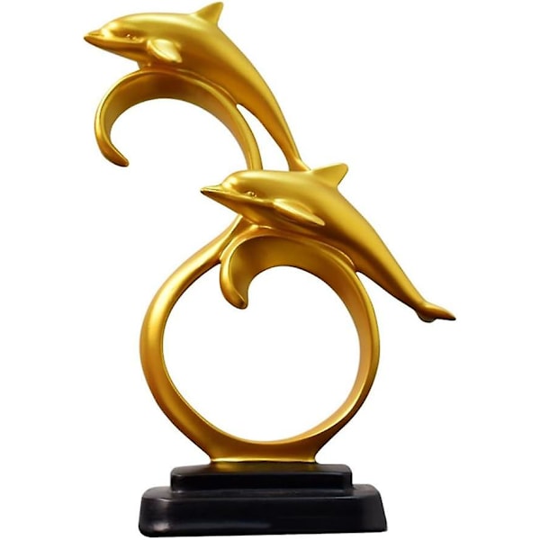 Delfin ornament, Delfin figur, Lykke ornamenter, Havdyr samleobjekt skulptur bordplade ornamenter til kontor stue indretning