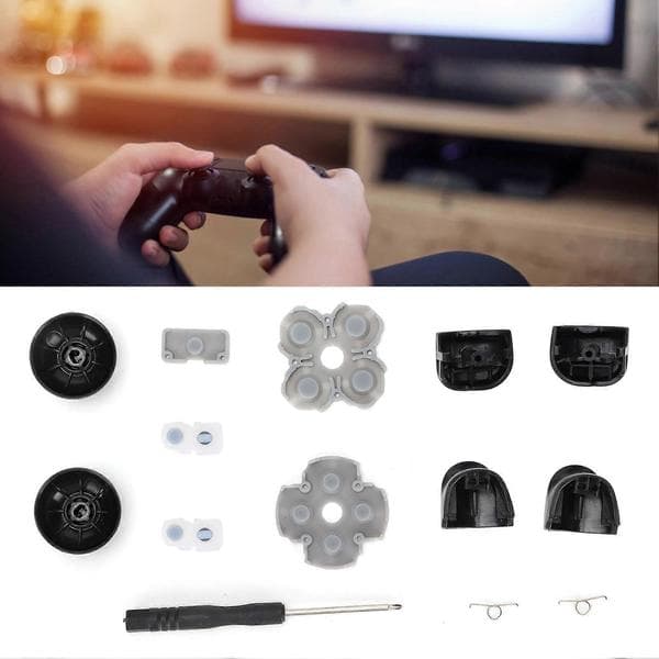 Udskiftningssæt til PS5-controller, ledende gummipuder, rocker 3D-plastikhætte, L12-udskiftningsknapper