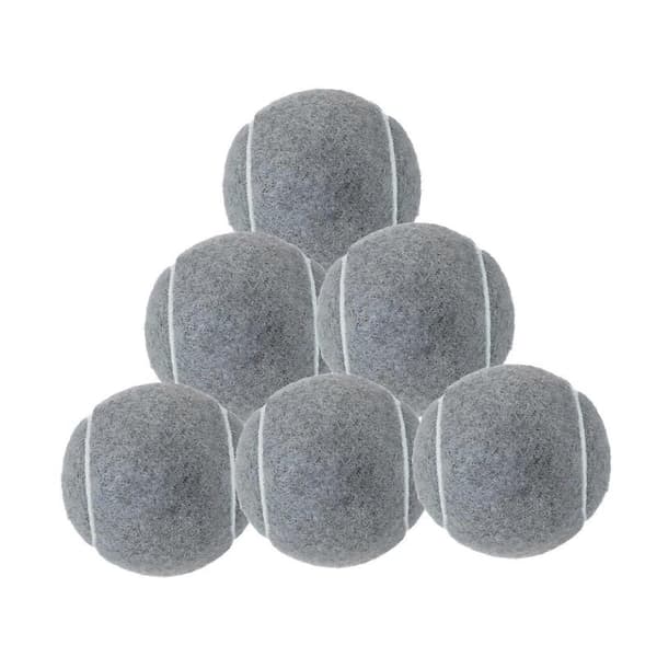 6x Tennis Balls for Beginner Training Durable Practice Balls 2.52\" Dia Grey