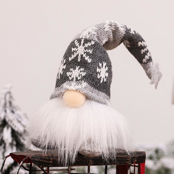 Christmas Led Light Up Elf Dwarf Doll Xmas Stickad Gnome Toy Ornament Party Heminredning Nyårspresent Gray