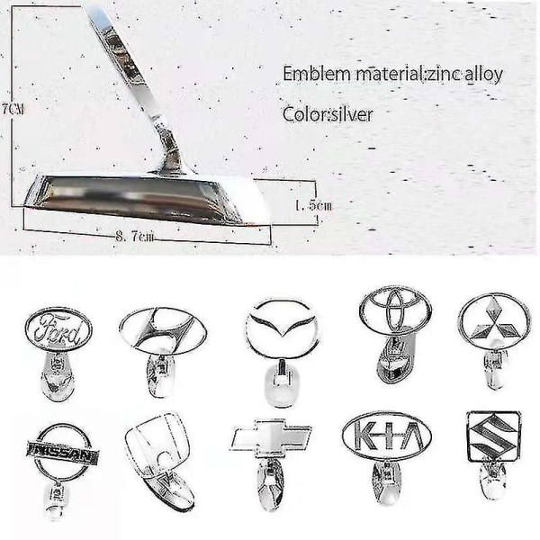 3D-metallijalusta tunnusmerkki tarra auton etuhupun logokoriste