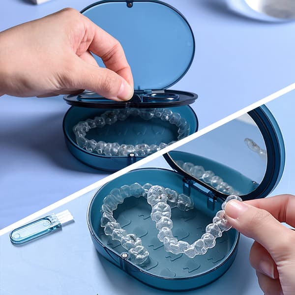 1-PACK Retainer Case, Mouthguard Case with Lid and Hinge, One Lar, ZQKLA