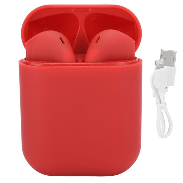 TWS Bluetooth 5.0 Wireless Earbuds Touch Control Headset with Charging Case Red