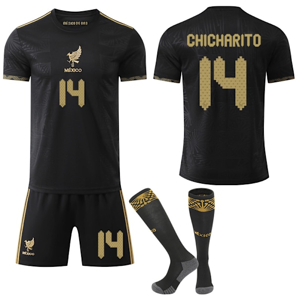 2025-26 Ny Copa America Trøje Sort Guld Mexicansk landshold Commemorative Edition Fodboldtrøje 14 CHICHARITO 14 CHICHARITO #22