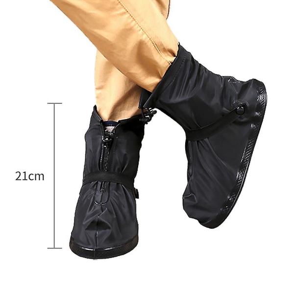 Vedenpitävä liukumaton kengänsuoja Sadekenkä Galoshes Thicken Protector vetoketjulla 2XL