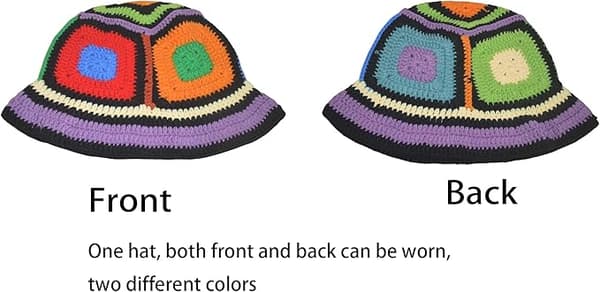Dame-Hæklet-Hat-Strikket Blomstret Spand-Hat-Håndlavet Plaid Fisker-Hat-til-Kvinder Efterår-Forår-Vinter-Sommer
